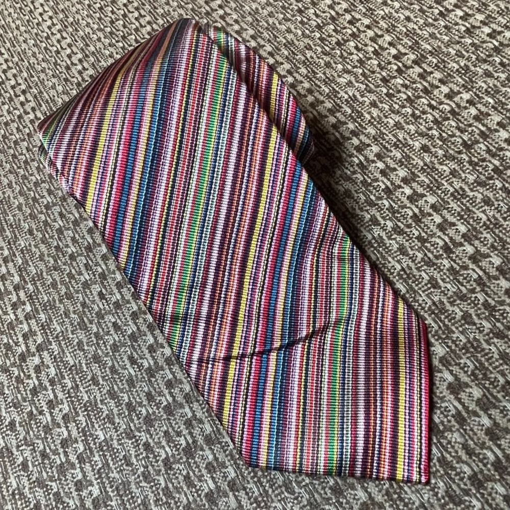 Paul Smith Silk Necktie Wedding Business Multicolor Signature Stripe England Tie